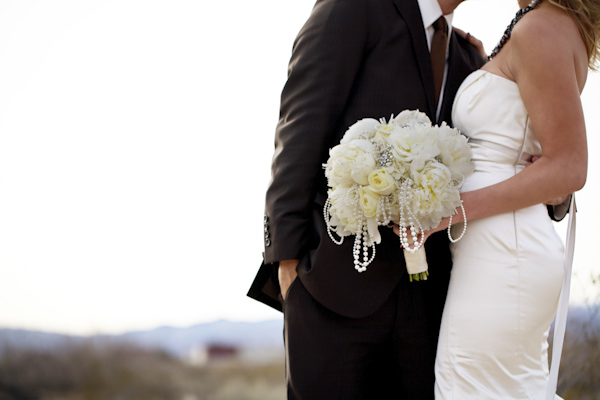 portrait of white bouquet - wedding photo by top Orange County, California wedding photographers D. Park Photography
